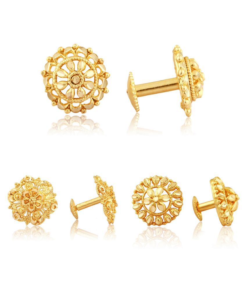     			Vighnaharta Sizzling Graceful Alloy Gold Plated Stud Earring Combo set For Women and Girls  Pack of- 3 Pair Earrings- VFJ1088-1090-1094ERG