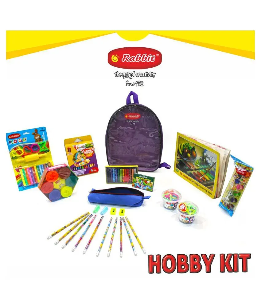 RABBIT Hobby Kit Bag for Kids, Play Doh Clay, Art Kit