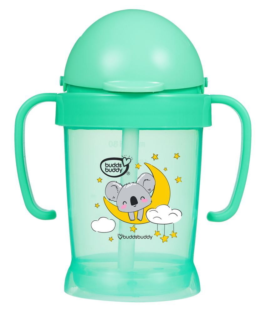 Buddsbuddy BPA Free Anti Spill Design Dolly Baby Straw Sipper Cup/ baby sipper/baby water bottle 180 ml, Green