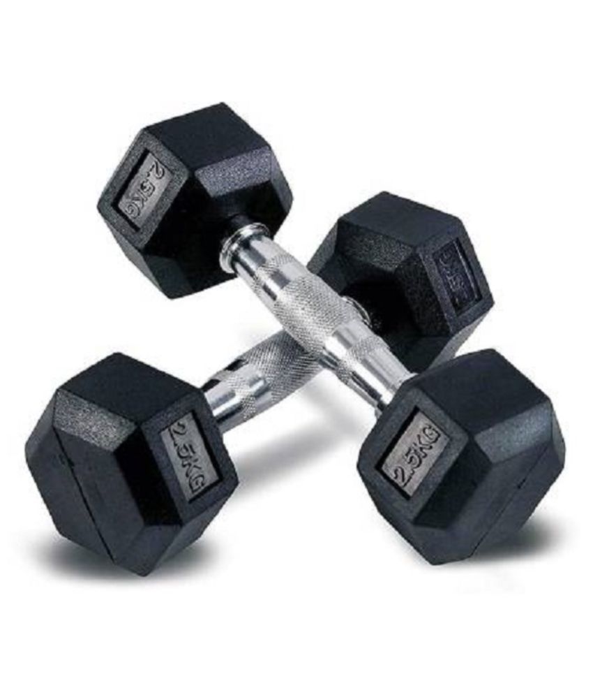Kiraro Set of 2.5KG X 2 Fixed Hexagonal Shaped Fixed Weight Dumbbell 10 kg