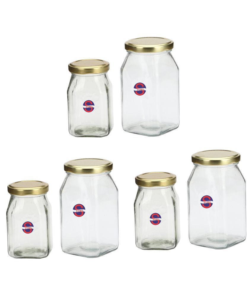     			Afast Glass Container, Transparent, Pack Of 6, 150/300 ml