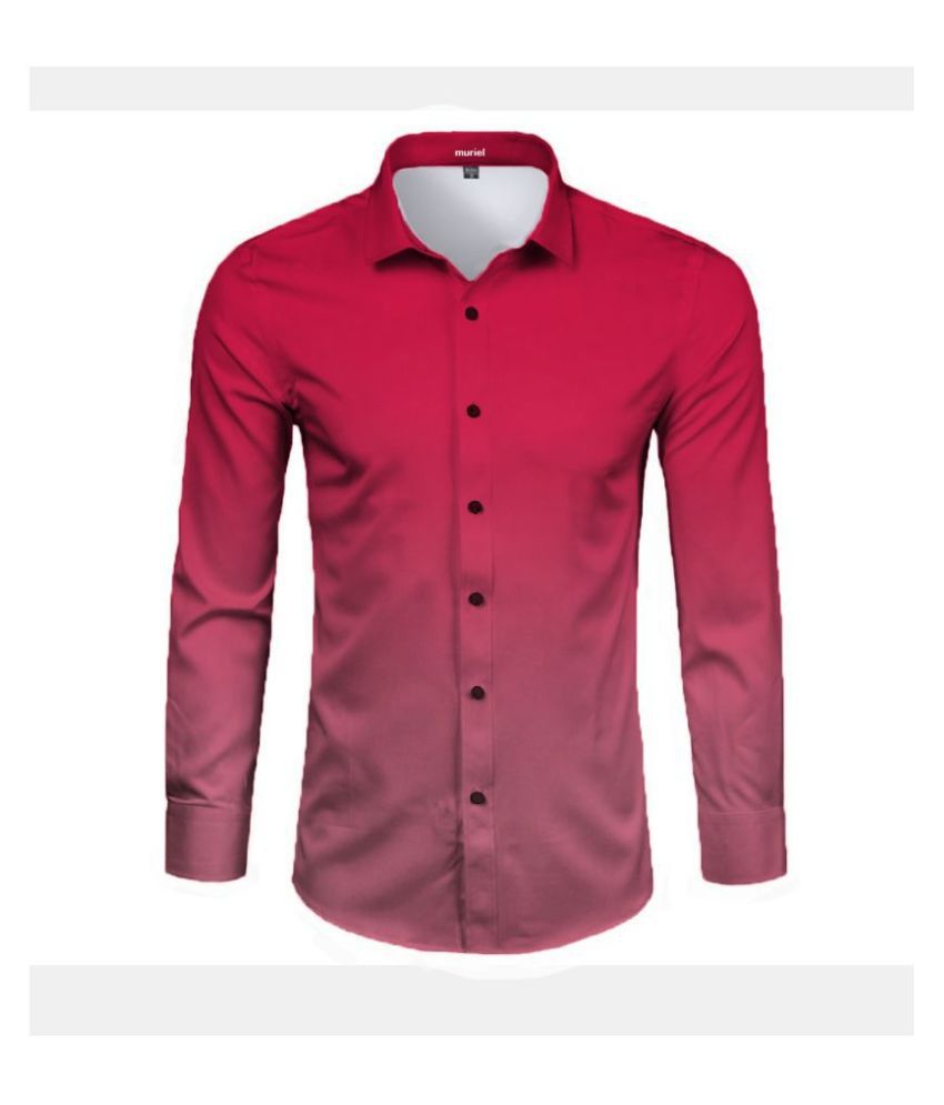Muriel Red Cotton Blend Unstitched Shirt pc - Buy Muriel Red Cotton ...