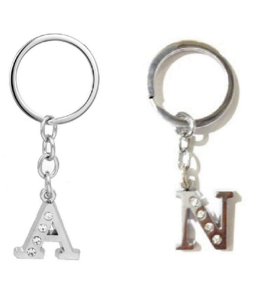     			Americ Style Combo offer of Alphabet ''A & N'' Metal Keychains (Pack of 2)