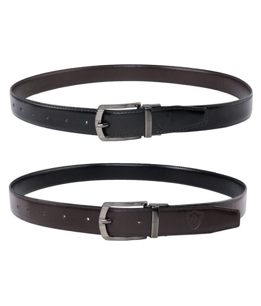     			Keviv Black Leather Formal Belt