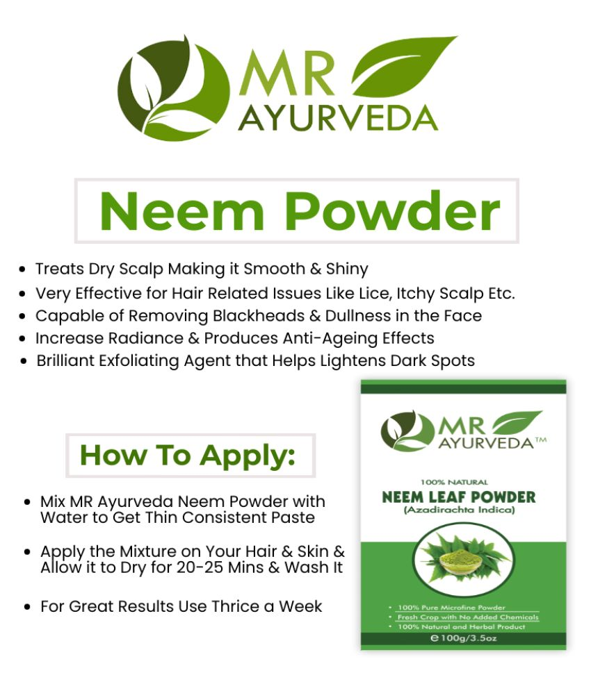 MR Ayurveda Sandalwood Powder and Neem Leaf Powder Face Pack Masks 200