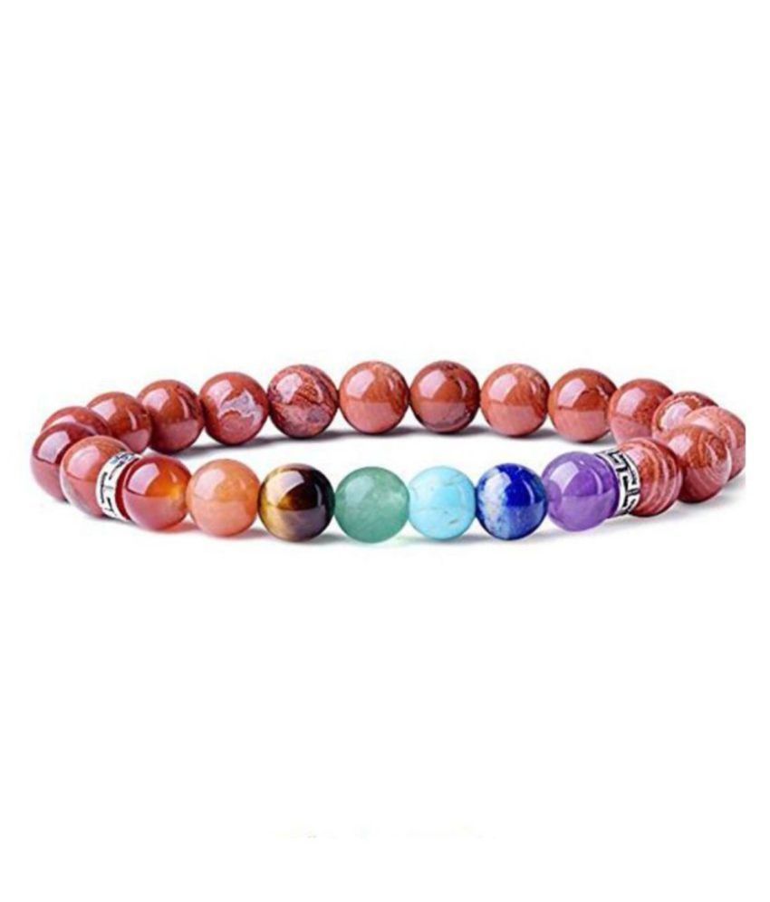 8mm 7 Chakra Diffuser Bracelet Elastic Natural Stone Yoga Beads