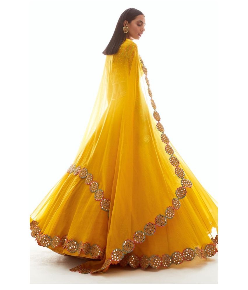 yellow chaniya choli for navratri