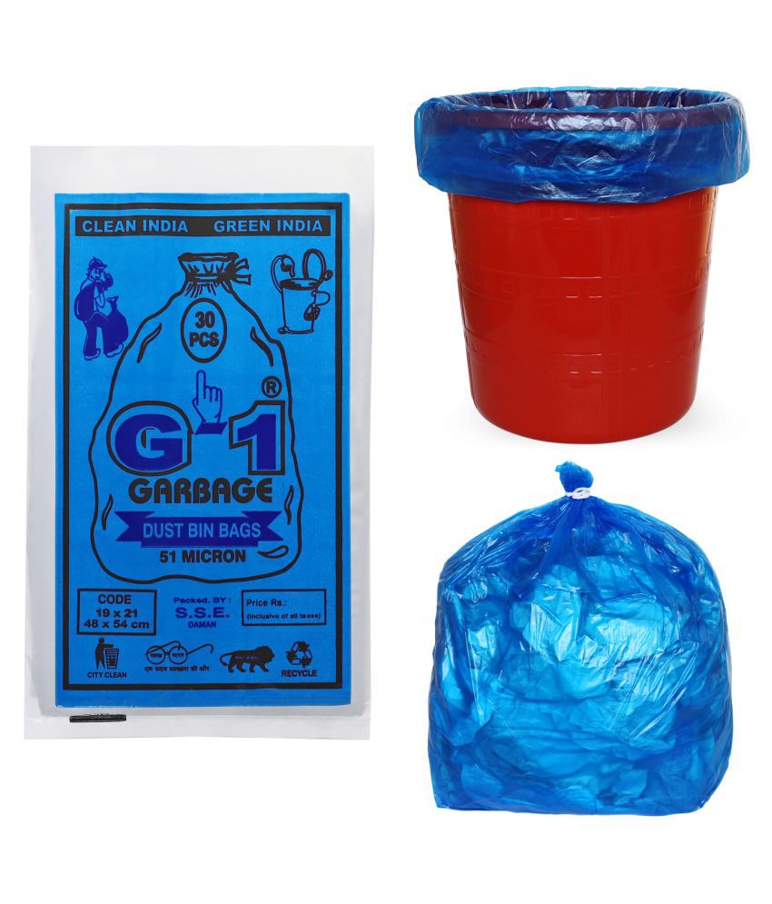     			G1 - 2 Packs Medium Disposable Garbage Bags for Dry Waste (60 Pcs Blue)