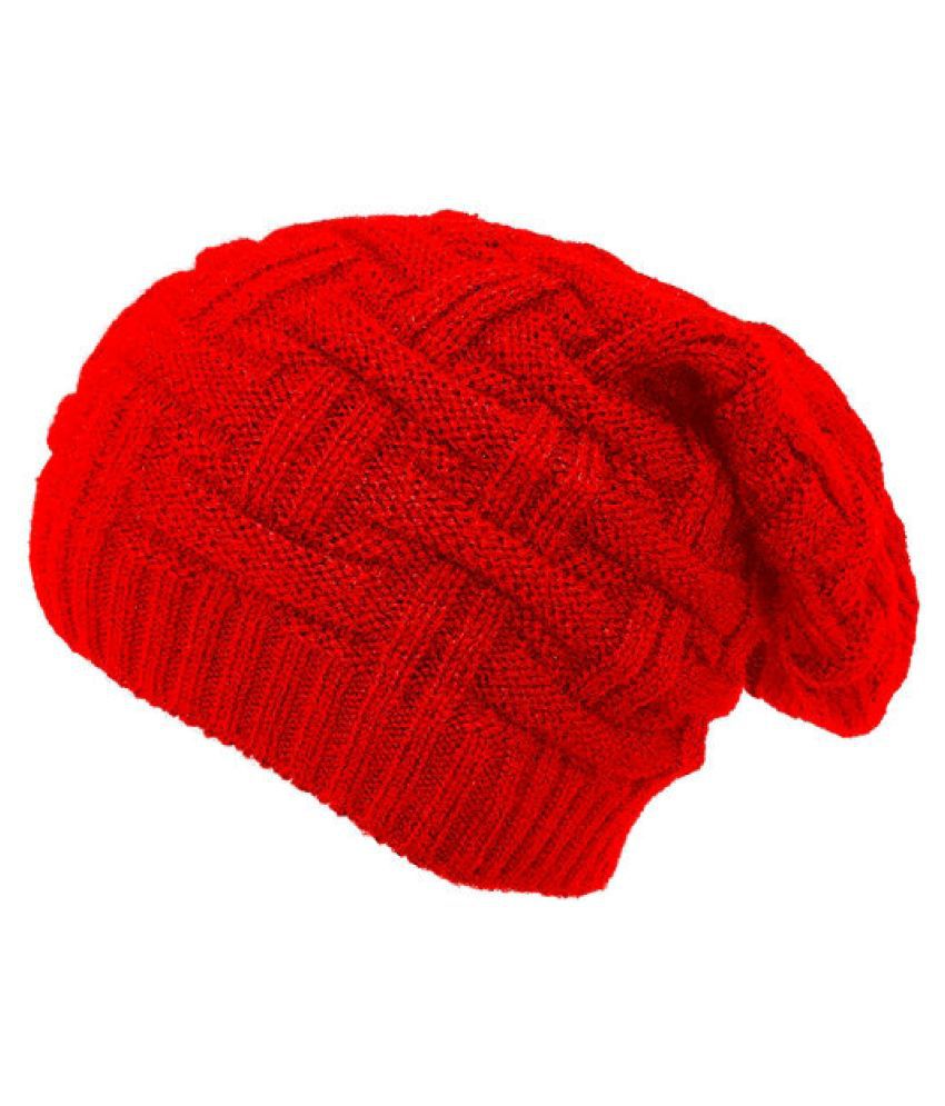     			Whyme Fashion Warm Woollen Beanie Cap Red Color