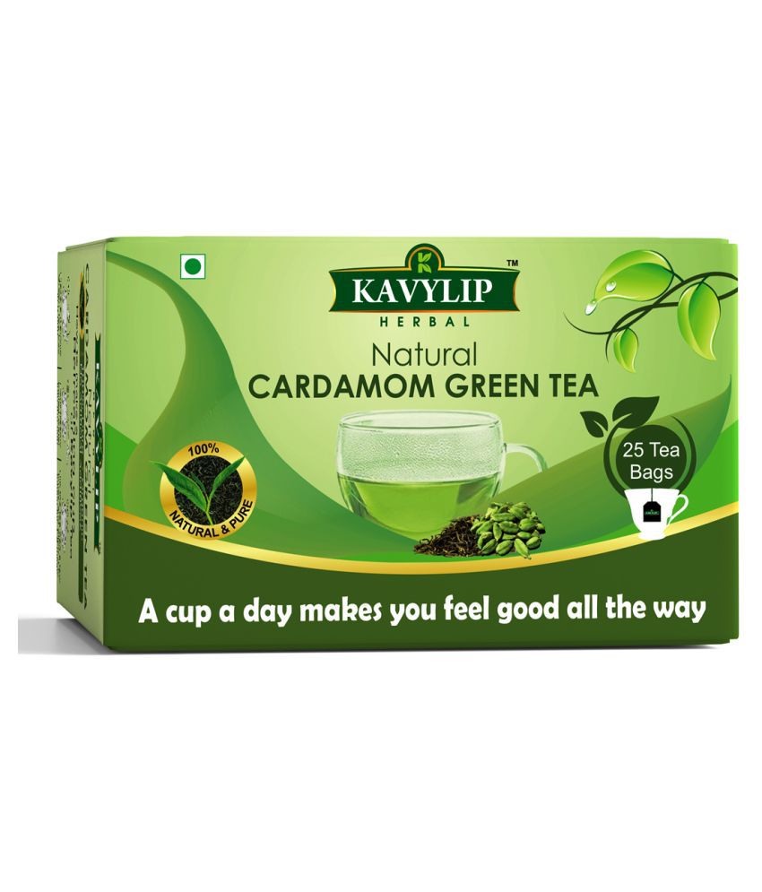     			KAVYLIP Cardamom Green Tea for fresh mind & good health. Made by natural Cardamom & Green Tea leaf, 25 Bags Incl.