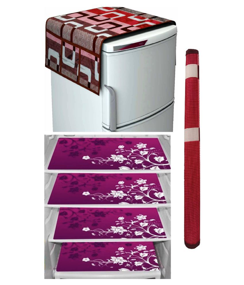     			Shaphio Set of 6 Polyester Red Fridge Top Cover