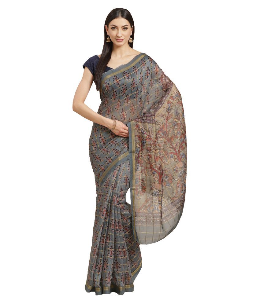     			Aarrah Grey Silk Blends Saree - Single