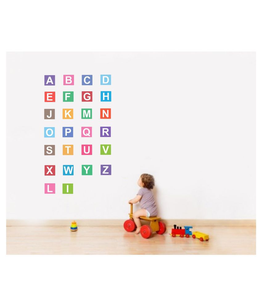     			Asmi Collection Alphabets Wall Stickers for Kids Room Sticker ( 130 x 75 cms )