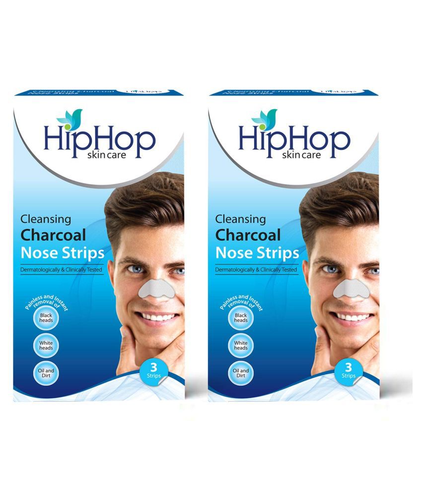     			HipHop Skincare Charcoal Nose Strips for Men - Blackhead Remover - Pack of 2 Cleanser 40 mL Pack of 2
