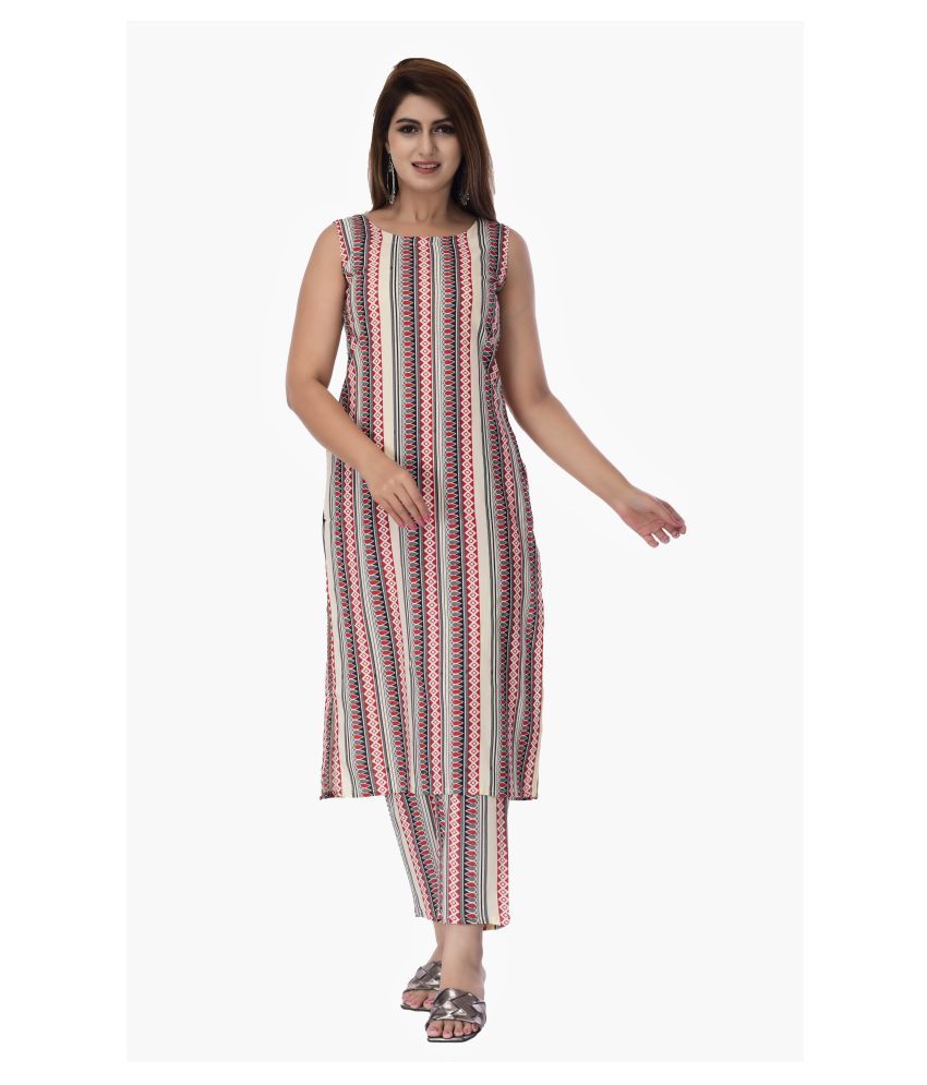     			Clothy N Wave Rayon Kurti With Pants - Stitched Suit