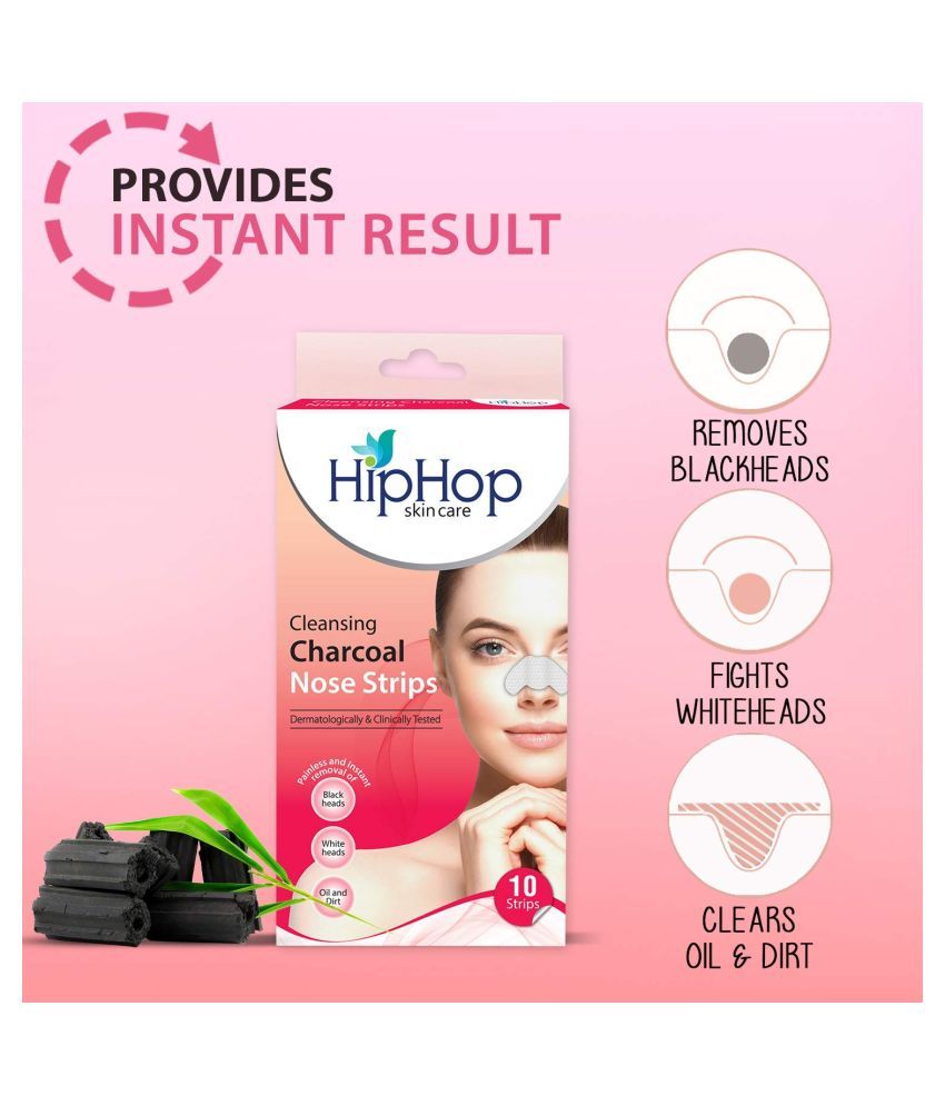 Buy HipHop Skincare Charcoal Nose Strips for Women Blackhead Remover Wax Strips for Face 10