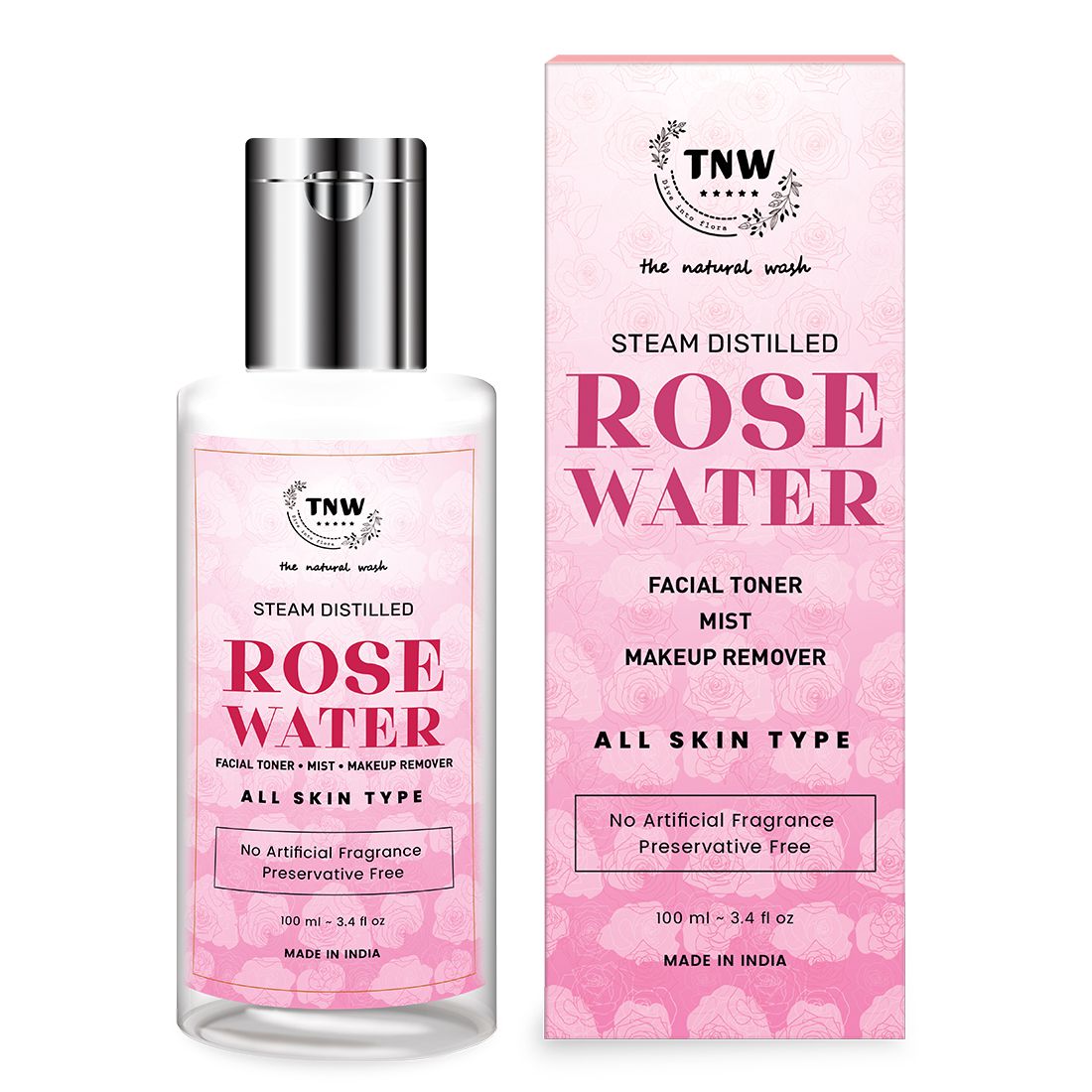 TNW The Natural Wash Skin Moisturising Rose Water/Toner/Makeup Remover 100ml