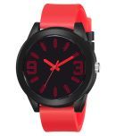 newmen - Red PU Analog Men's Watch