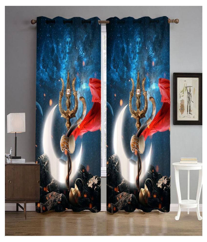    			Koli trading co Set of 2 Window Semi-Transparent Eyelet Polyester Multi Color Curtains ( 152 x 122 cm )