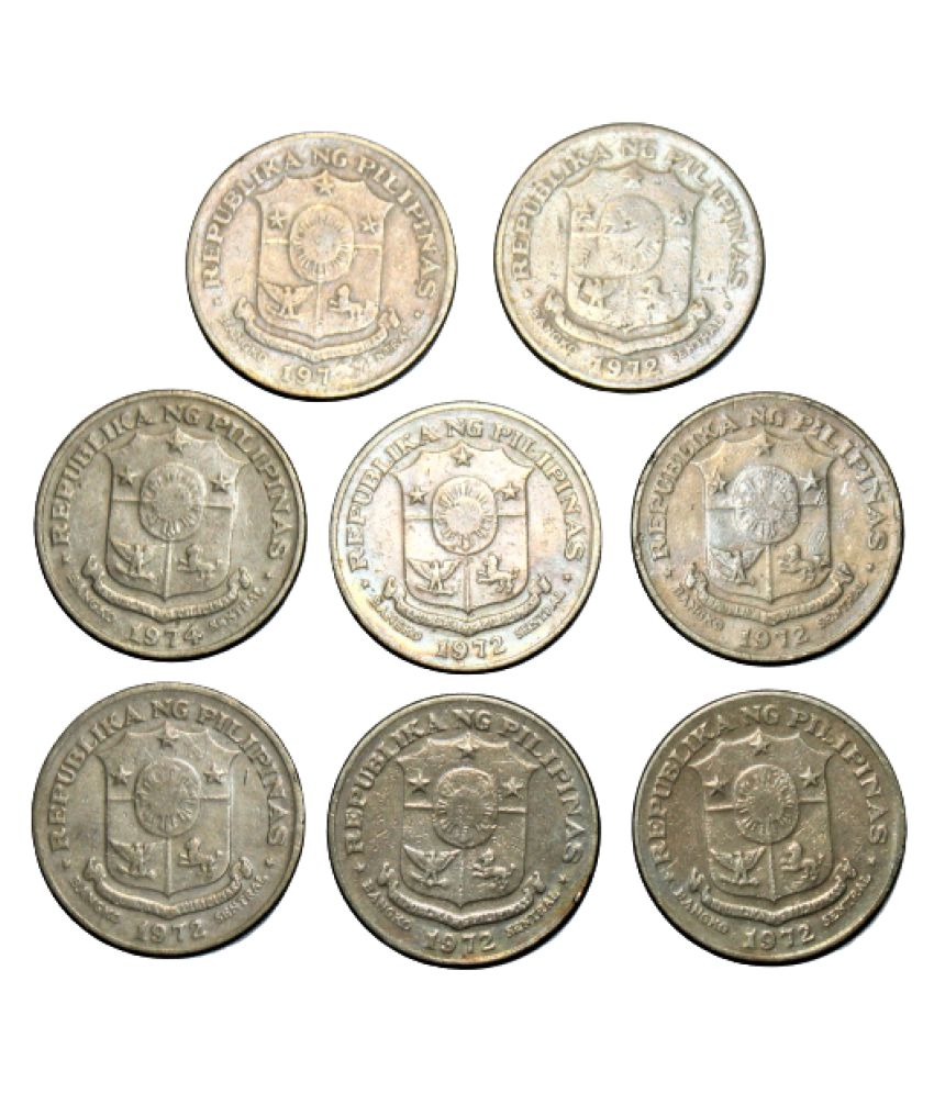     			(8 COINS) 1 PISO (1972) JOSE RIZAL "REPUBLIC OF THE PHILIPPINES" PACK OF 8 RARE COINS