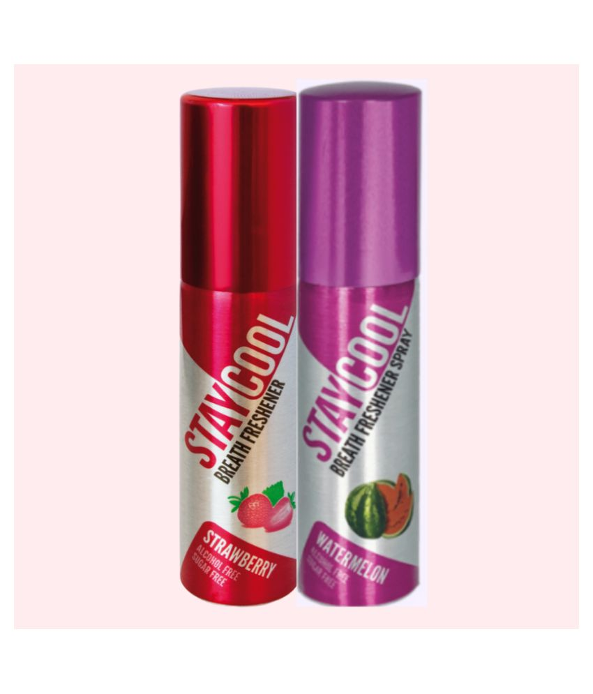     			StayCool (1 Mint , 1 Fruit) Breath Freshener Spray Strawberry , Watermelon 40 mL Pack of 2