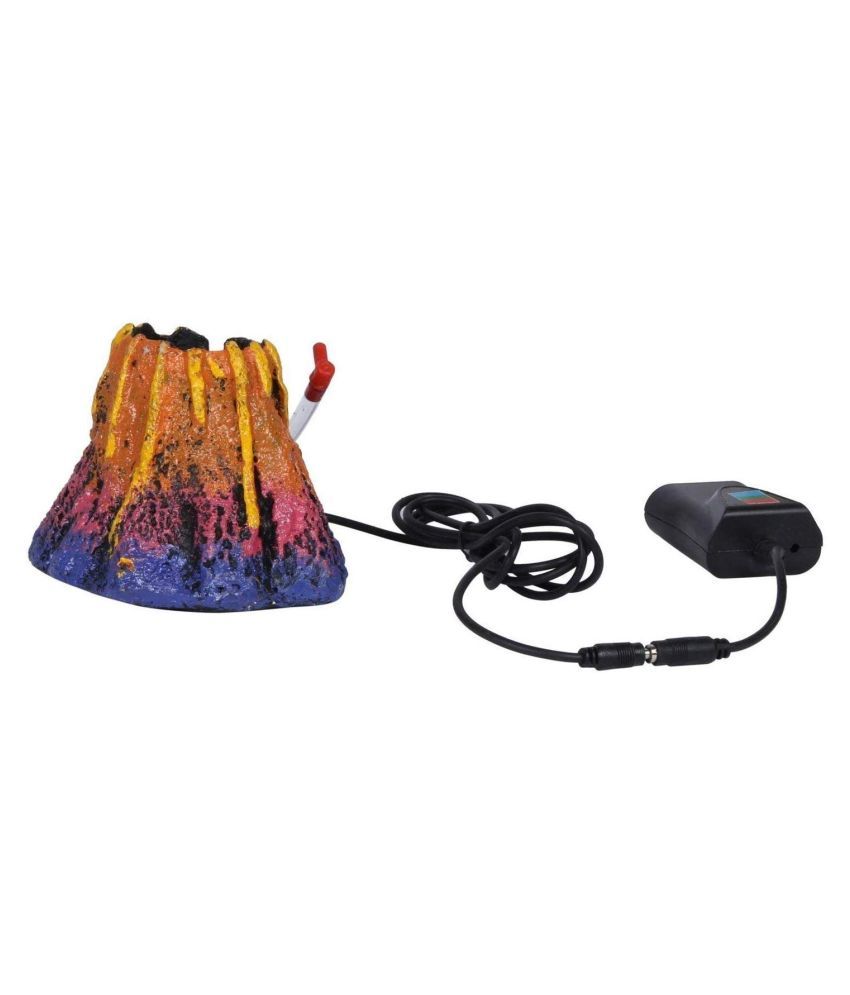Aquarium Decorative Volcano Led Bubbler Submersible Light with AIR Stone (LED Volcano With AIR