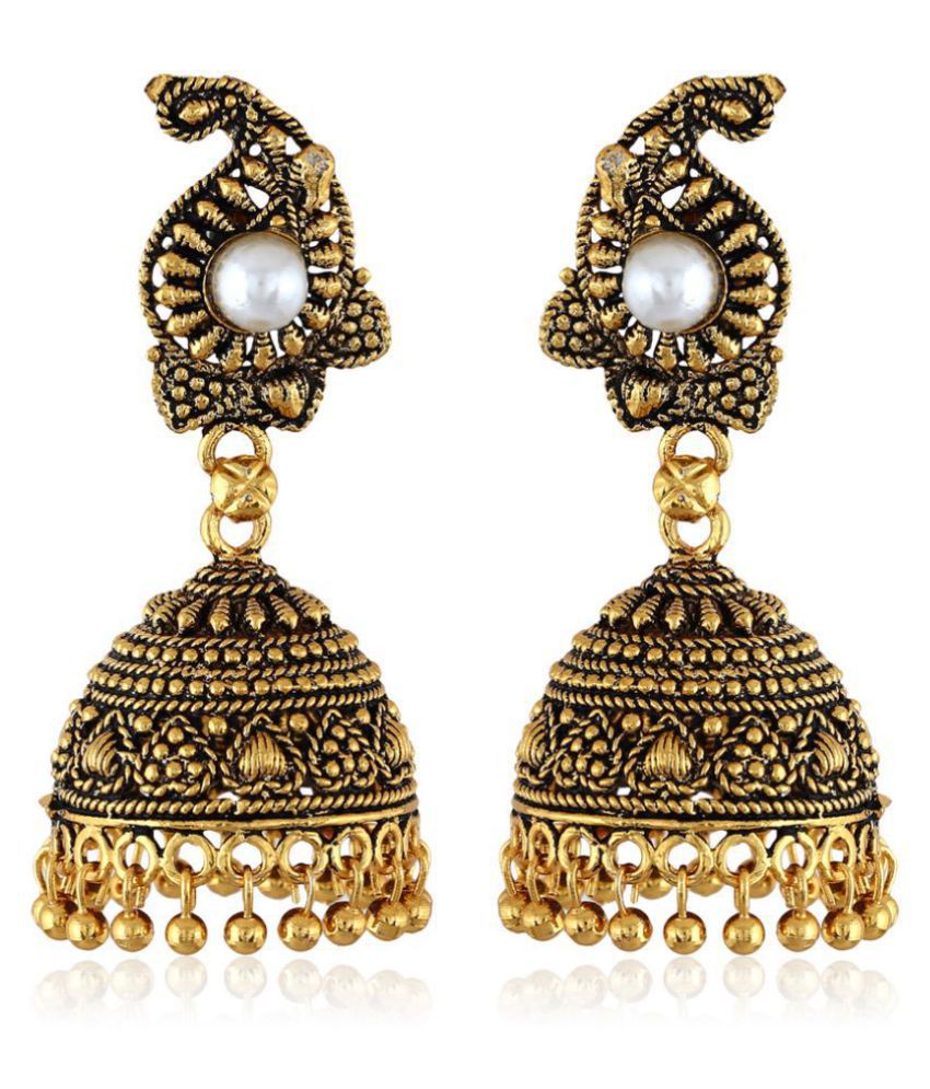     			Vighanaharta Antique Finish alloy Jhumki Earring for Women and Girls