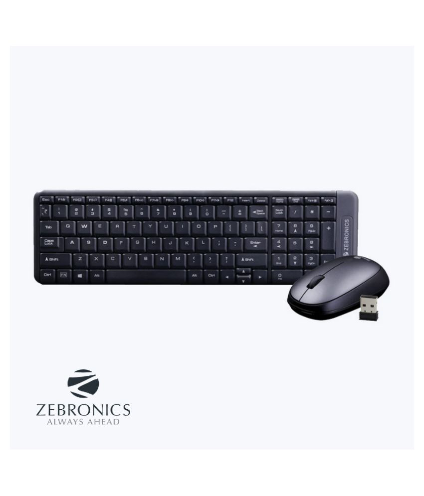 Zebronics ZEB-Companion 104 Black Wireless Keyboard Mouse Combo With Rupee Key