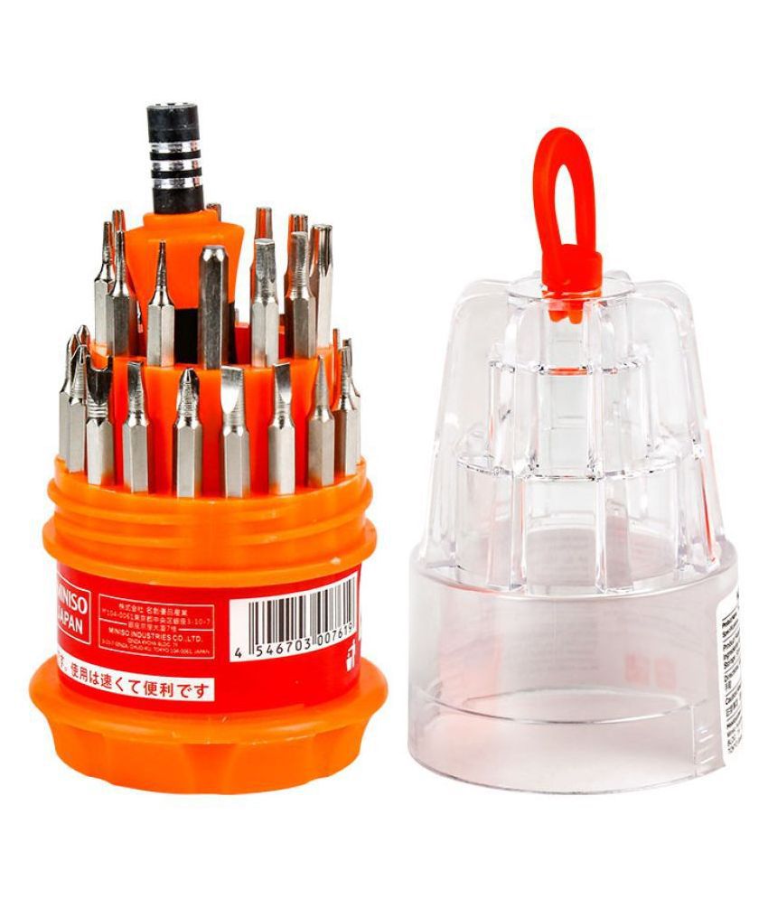     			MINISO-tools hardware Screwdriver Set, Steel 31 in 1 with 30 Screwdriver Bits, Professional Magnetic Driver Set, for PC/Household/Furniture/Tablet/Game Console/Electronic Devices