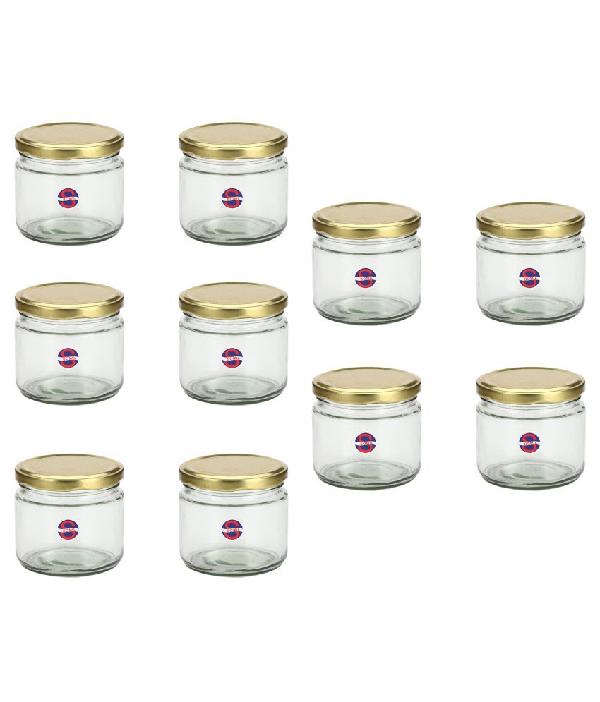     			Somil Glass Container, Transparent, Pack Of 10, 300 ml