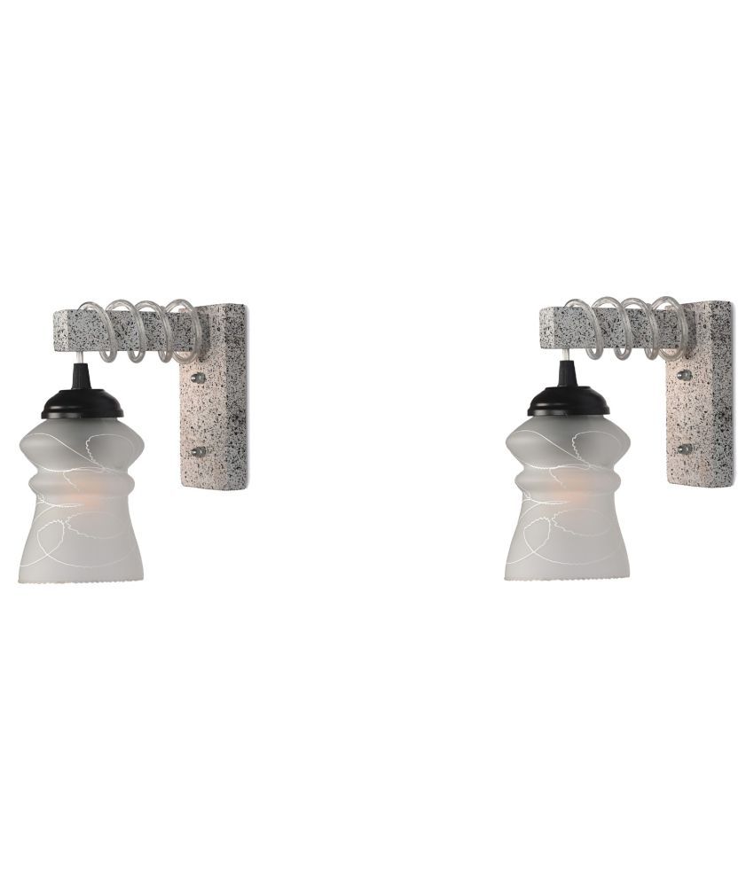     			Somil Decorative Wall Lamp Light Glass Wall Light White - Pack of 2