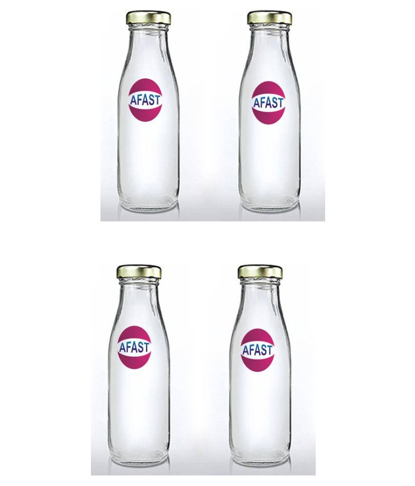     			Somil Glass Storage Bottle, Transparent, Pack Of 4, 300 ml
