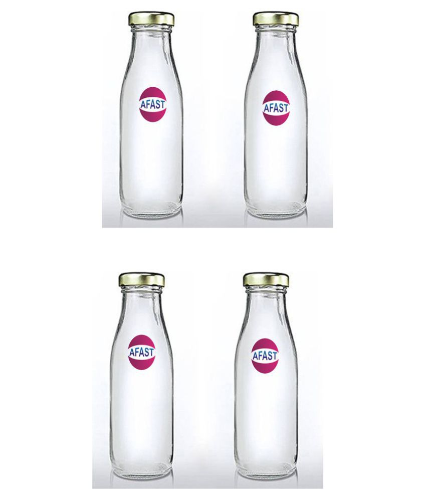     			Somil Glass Storage Bottle, Transparent, Pack Of 4, 500 ml