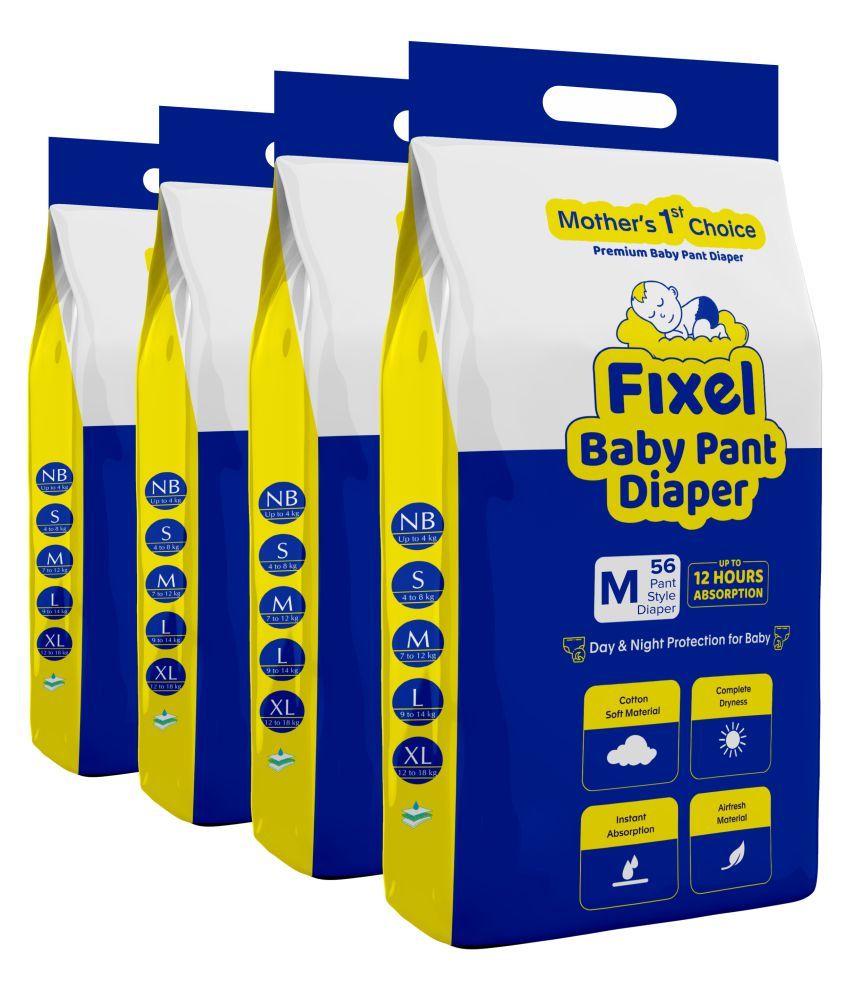 fixel baby diaper pants,medium size M 224 Pieces