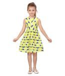 K&U Cotton Blend A-line For Girls ( Pack of 1 , Yellow & Blue )