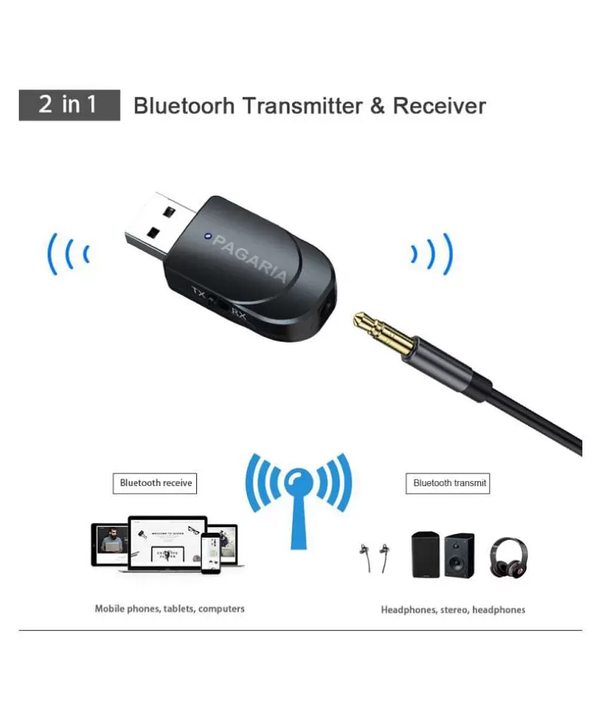 AUSHA® Wireless 3.5mm aux Version Mini Receiver 2 in 1 Transmitter Bt 5.0  Bluetooth Adapter for TV PC Computer Car Speaker WiFi Stereo : :  Electronics