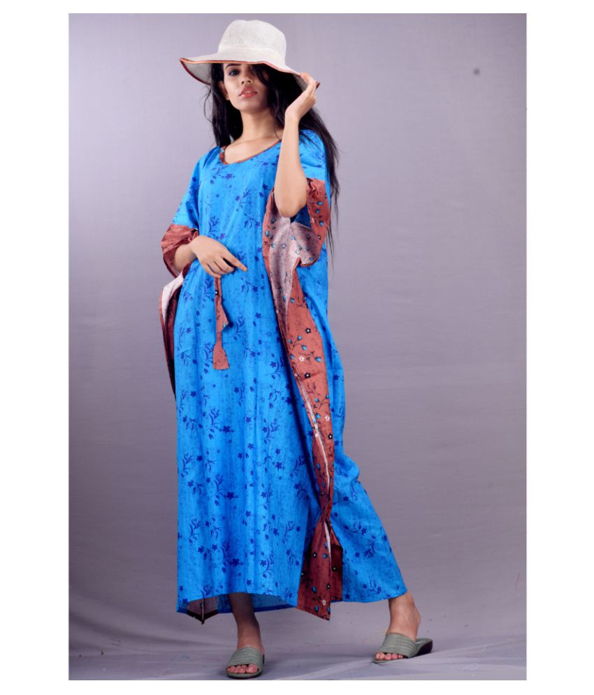     			CLYMAA Rayon Nighty & Night Gowns - Blue