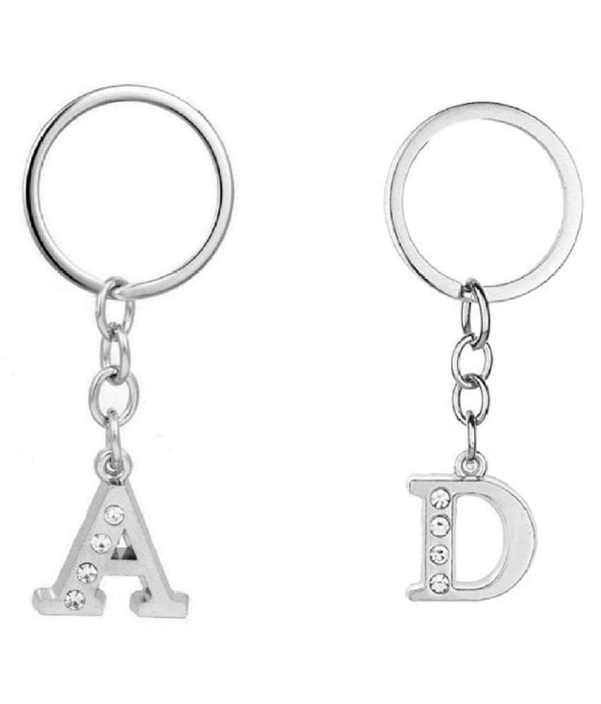     			Americ Style Combo offer of Alphabet ''A & D'' Metal Keychains (Pack of 2)