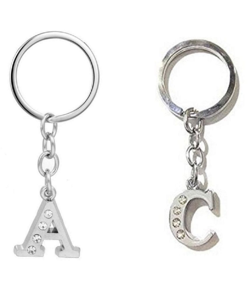     			Americ Style Combo offer of Alphabet ''A & C'' Metal Keychains (Pack of 2)