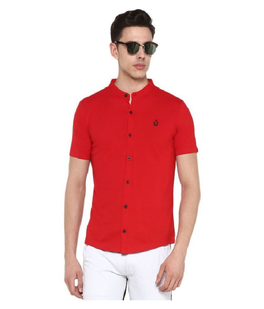     			Urbano Fashion 100 Percent Cotton Red Shirt