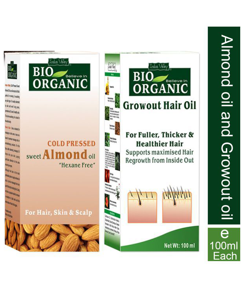     			Indus Valley Almond Oil 100ml with Growout Oil 100ml Combo Pack