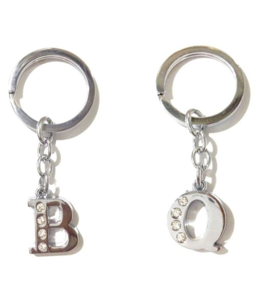     			Americ Style Combo offer of Alphabet ''B & Q'' Metal Keychains (Pack of 2)