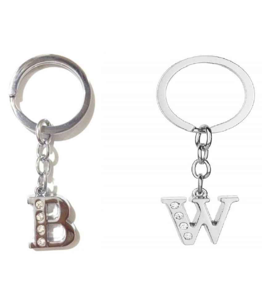     			Americ Style Combo offer of Alphabet ''B & W'' Metal Keychains (Pack of 2)