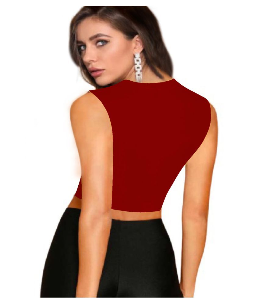     			Dream Beauty Fashion - Red Polyester Women's Crop Top ( Pack of 1 )