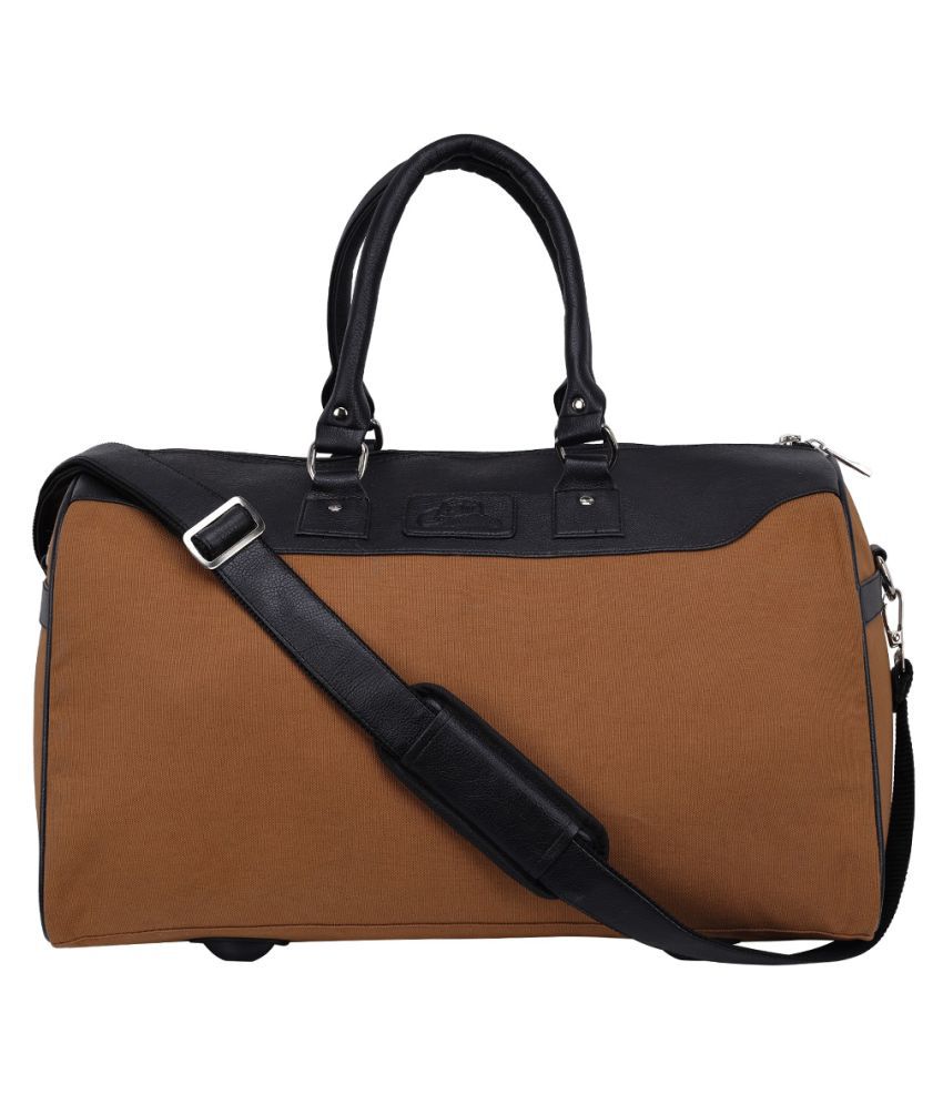     			Leather World Tan Solid M Duffle Bag