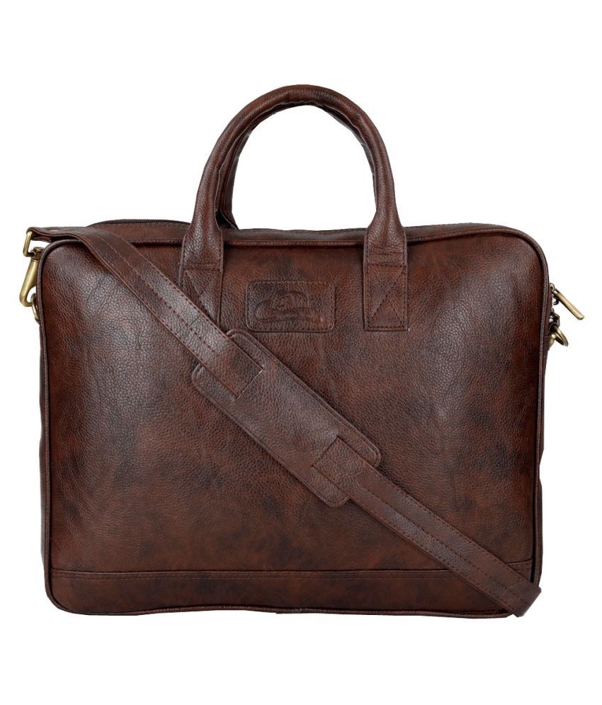 Leather World - Brown Synthetic Office Bag