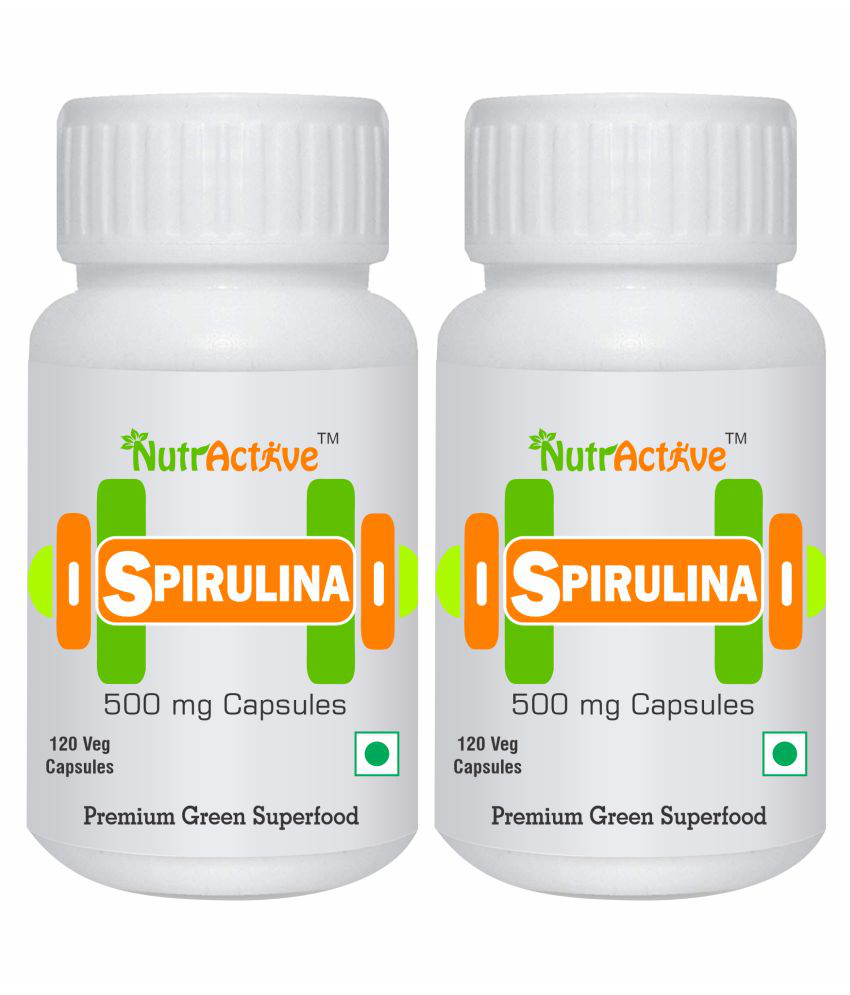     			NutrActive Spirulina 500mg Capsules 240 no.s Multivitamins Capsule Pack of 2