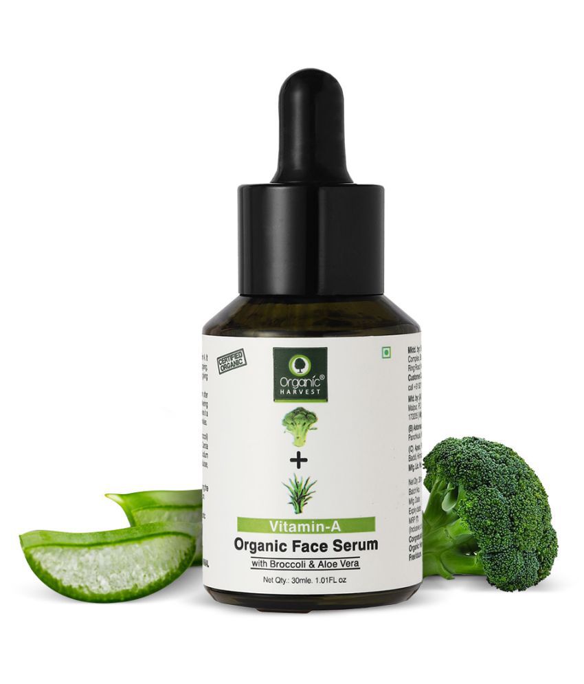     			Organic Harvest Vitamin-A Face Serum with Broccoli & Aloe Vera, Ideal for Dry Skin, Anti-Ageing, Reduces Wrinkles, for Women & Girls - 30ml
