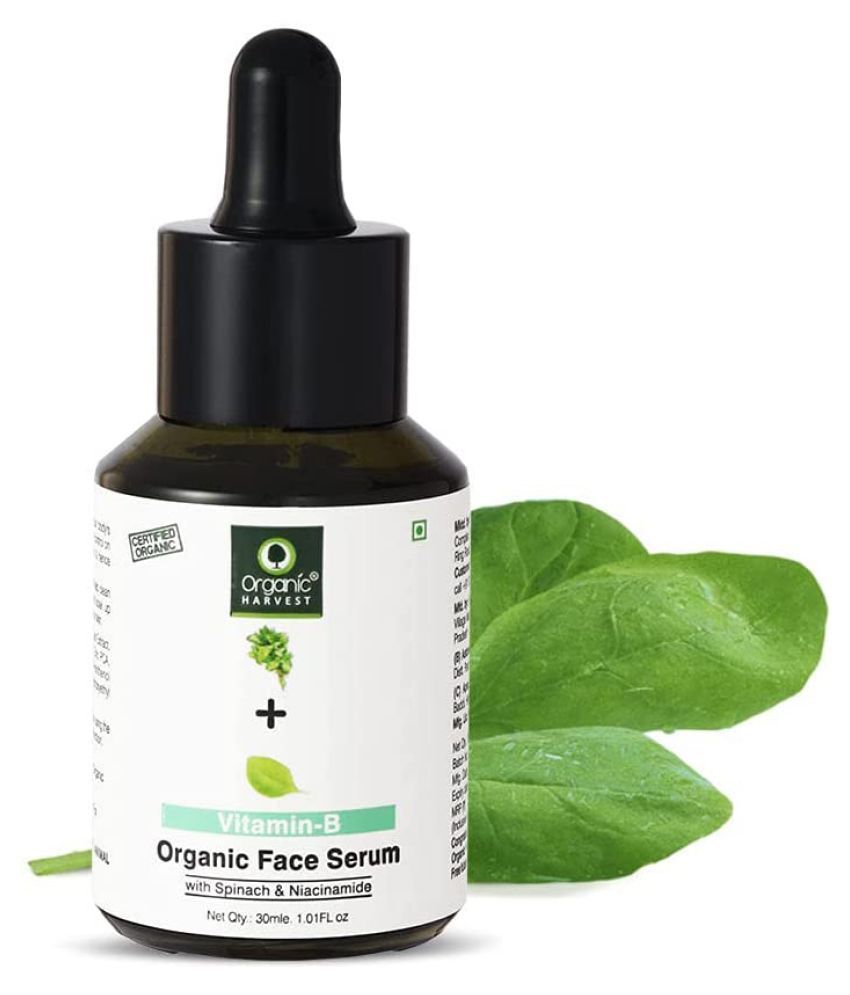     			Organic Harvest Vitamin-B Face Serum with Spinach & Niacinamide for Oily & Combination Skin, Fights Pimples & Painful Acne - 30ml