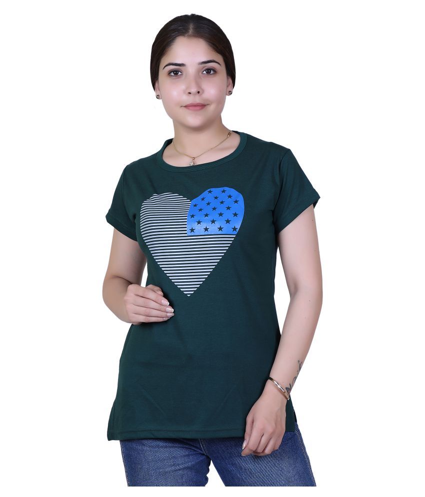     			Varenyam Cotton Regular Tops - Green Single